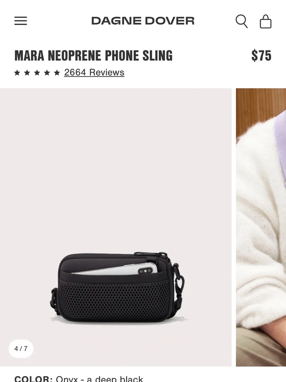 NEW Dagne Dover Mara Neoprene Phone Sling - Black